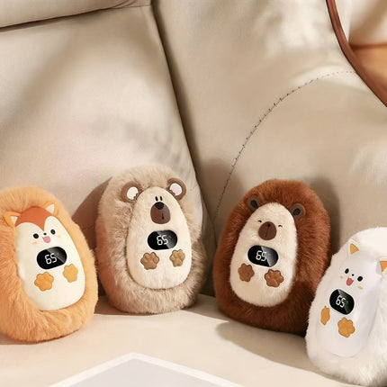 Rechargeable Hand Warmers with LCD Display | Plush Pocket Heater for Adjustable Comfort