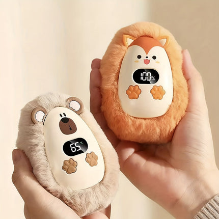 Rechargeable Hand Warmers with LCD Display | Plush Pocket Heater for Adjustable Comfort