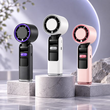 Portable Fan with Flashlight, Handheld Fan with Cooling Plate, Battery Powered Fan for Travel and Camping_00
