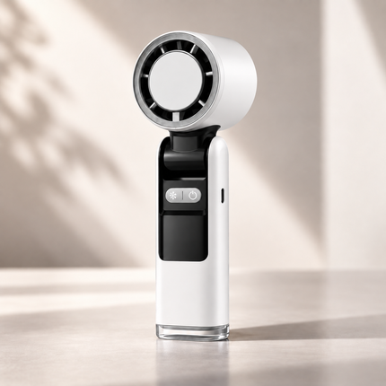 Portable Fan with Flashlight, Handheld Fan with Cooling Plate, Battery Powered Fan for Travel and Camping_02