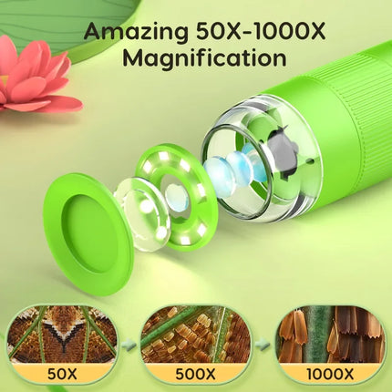 Handheld Digital Microscope with 1000x Magnification | 2-Inch IPS Screen for Detailed Exploration 2