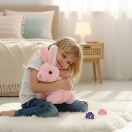 Interactive Plush Bunny Toy with Animated Movements | Realistic Walking Pet for Engaging Playtime