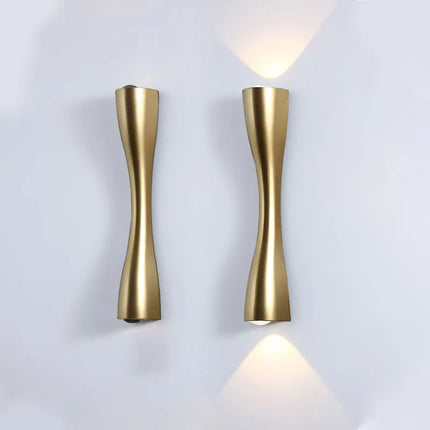 Gold Wall Light with Up & Down Illumination | Nordic Design for Indoor and Outdoor Sophistication