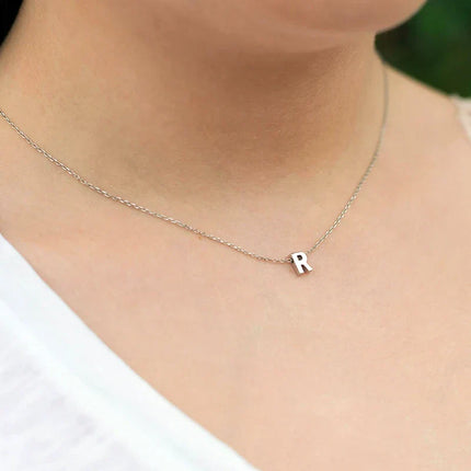 Dainty Gold Initial Necklace, Stainless Steel Pendant Necklace – image 4