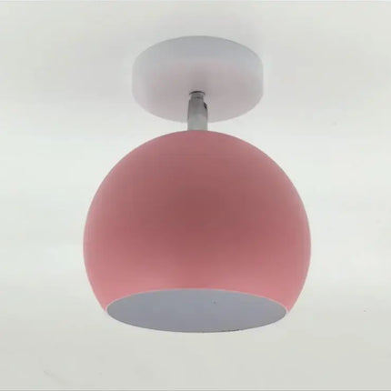 Nordic Macaron Ceiling Light in Pastel Colors | Compact Aluminium Flush Mount for Modern Interiors