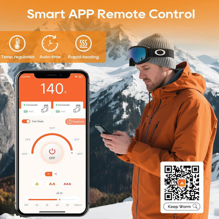 Heated Socks with App Control and 4 Heat Levels | Ultimate Outdoor Comfort for Cold Weather Activities