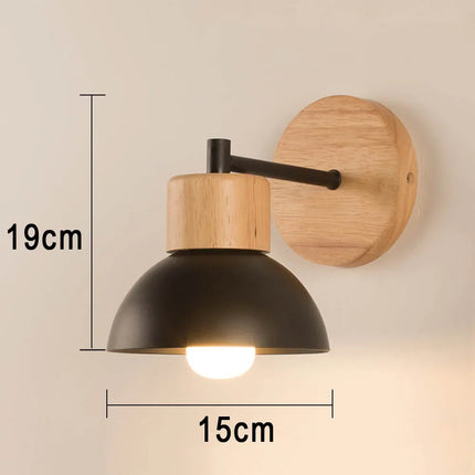 Wood and Metal Wall Lamp with Soft Ambient Glow | Modern Scandinavian Light for Bedrooms and Hallways