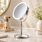 LED Vanity Mirror Double Sided, Lighted Makeup Mirror with 10X Magnification, Height Adjustable Magnification Mirror_00