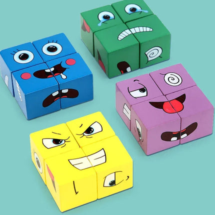 Face Matching Cube Game with Expression Cards for Family Game Night, Fast Paced Speed Matching Game for Kids