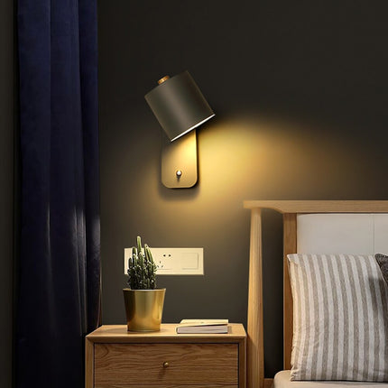 Modern LED Wall Lamp with Built-In Switch | Stylish Metal Fixture for Bedrooms and Living Rooms