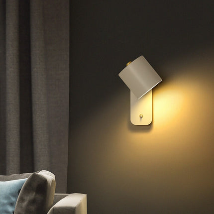 Modern LED Wall Lamp with Built-In Switch | Stylish Metal Fixture for Bedrooms and Living Rooms