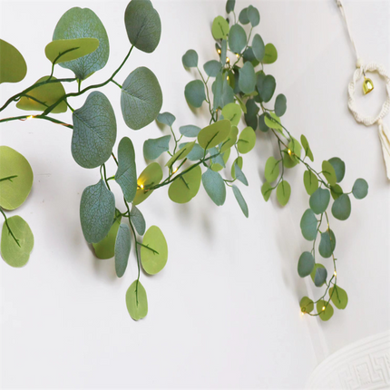 LED Eucalyptus Rattan Garland with Warm White Lights | Natural Decorative Accent for Cozy Home Decor