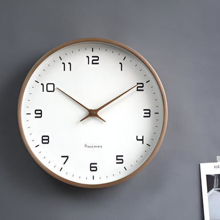 Nordic Wall Clock with Silent Quartz Movement | Minimalist Wood Frame for Timeless Elegance in Any Room