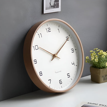 Nordic Wall Clock with Silent Quartz Movement | Minimalist Wood Frame for Timeless Elegance in Any Room