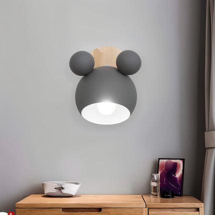 Mouse-Inspired Wall Lamp with Adjustable Pivot Head | Playful Modern Lighting for Kids' Rooms and Reading Nooks