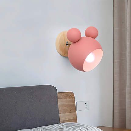 Mouse-Inspired Wall Lamp with Adjustable Pivot Head | Playful Modern Lighting for Kids' Rooms and Reading Nooks