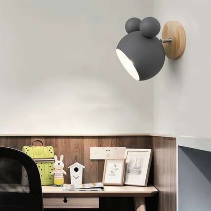 Mouse-Inspired Wall Lamp with Adjustable Pivot Head | Playful Modern Lighting for Kids' Rooms and Reading Nooks