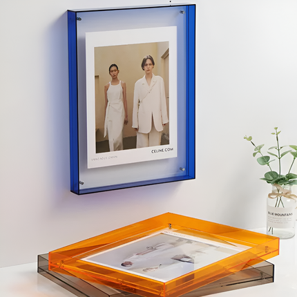Acrylic Photo Frame with Modern Minimalist Design | Versatile Floating Display for Photos and Art Prints
