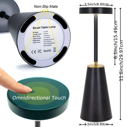 Wireless LED Table Lamp with Touch Control & Adjustable Lighting | Sleek Modern Design for Any Room