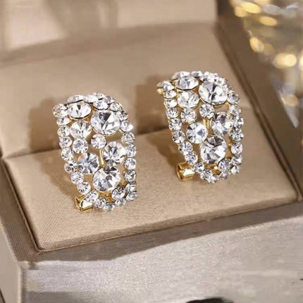 Diamond-Look Hoop Earrings with Sterling Alloy Posts | Lightweight & Hypoallergenic for Everyday Elegance