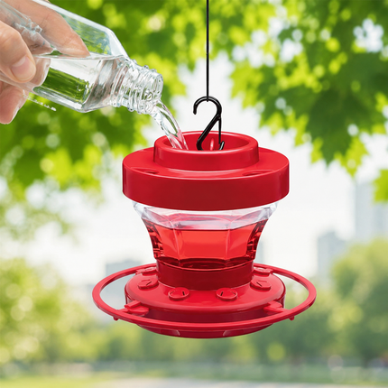 Hummingbird Feeder with Easy Fill Design & Ant Guard | 16 oz Capacity for Multiple Birds in Your Garden