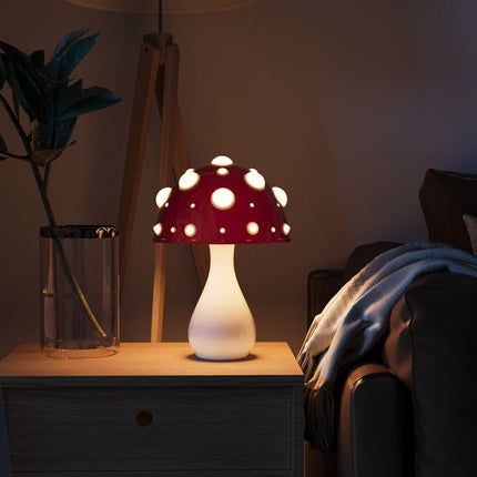 LED Table Lamp with Iconic Amanita Design | Warm Dimmable Glow for Modern and Retro Interiors