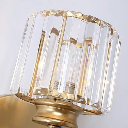 Crystal Wall Light Sconce with Luxe Crystal Detailing | Modern Iron Fixture for Elegant Ambiance