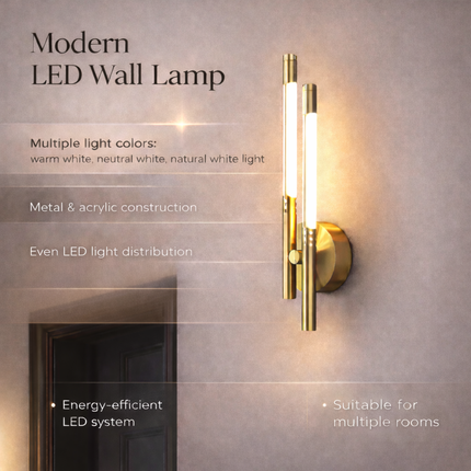 Wall Sconces for Bedroom, Modern LED Wall Light Fixture, Metal Indoor Wall Lamp for Hallway and Living Room_08