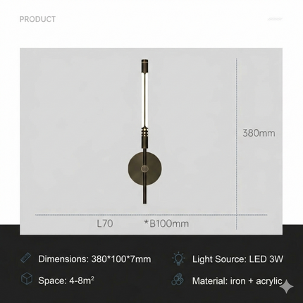 Wall Sconces for Bedroom, Modern LED Wall Light Fixture, Metal Indoor Wall Lamp for Hallway and Living Room_09