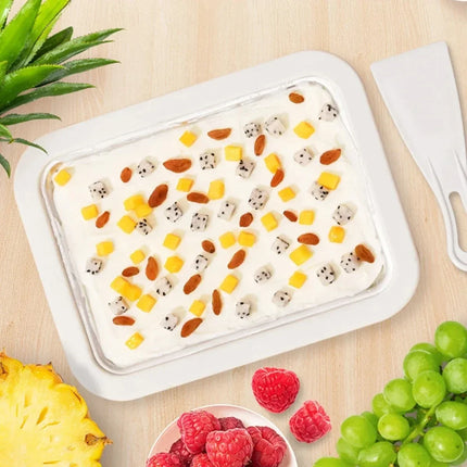 Ice Cream Maker Pan for Rolled Desserts with Quick Cleaning | Large Ivory Gelato Maker for Homemade Treats