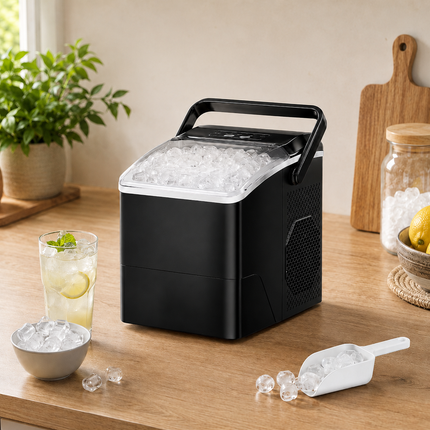 Portable Ice Maker with Fast Ice Production | 9 Cubes in 6 Minutes for Home and Travel