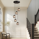 Dining Room Chandelier, Modern Crystal Chandelier with 6 or 9 Glass Heads, Crystal Pendant Light for Staircase and Foyer