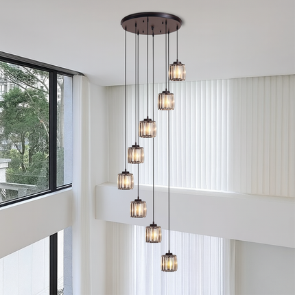 Dining Room Chandelier, Modern Crystal Chandelier with 6 or 9 Glass Heads