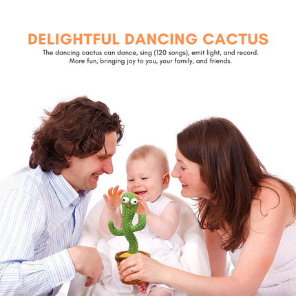 Interactive Singing Cactus Toy with Dancing Movements | Plush Repeating Toy for Fun Engagement