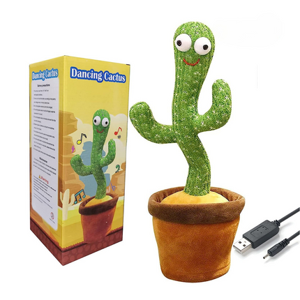 Interactive Singing Cactus Toy with Dancing Movements | Plush Repeating Toy for Fun Engagement
