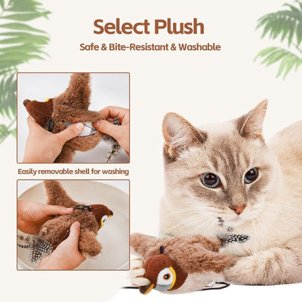 Interactive Bird Toy for Cats with Realistic Sounds | Rechargeable Fun for Active Play and Hunting Instincts