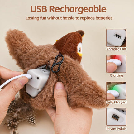 Interactive Bird Toy for Cats with Realistic Sounds | Rechargeable Fun for Active Play and Hunting Instincts