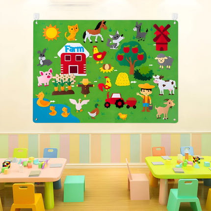 Interactive Kids Wall Art Felt Board with Creative Themes | Spark Imagination and Develop Skills in Young Children