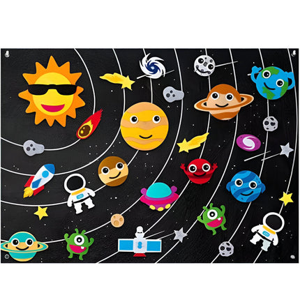 Interactive Kids Wall Art Felt Board with Creative Themes | Spark Imagination and Develop Skills in Young Children