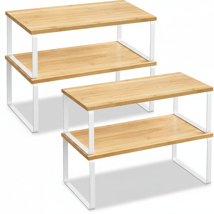 Expandable Kitchen Cabinet Shelf Organizer with Heavy Duty Support | Space-Saving Metal Racks for Smart Storage