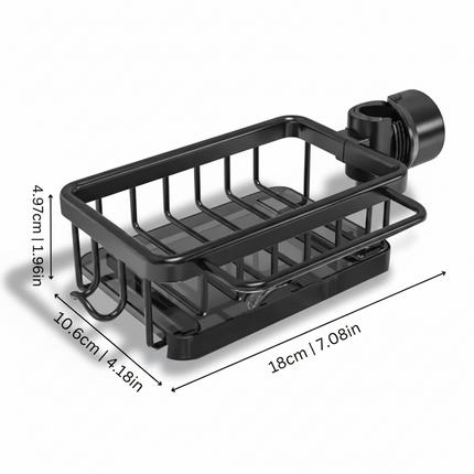 Kitchen Sink Organizer with Fast-Drain Design | Rustproof Aluminum Storage for Cleaning Tools and Sponges