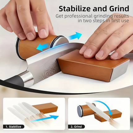 Precision Diamond Knife Sharpener Set with Magnetic Angle Guide | Easy Home Sharpening for Kitchen and Outdoor Knives