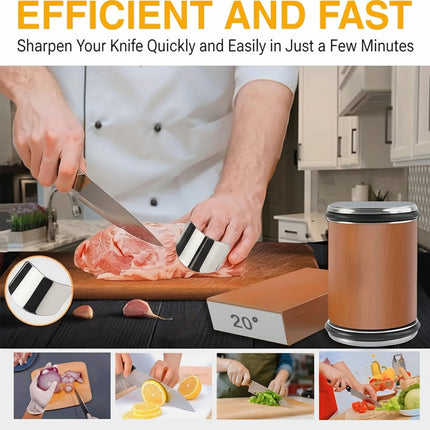 Precision Diamond Knife Sharpener Set with Magnetic Angle Guide | Easy Home Sharpening for Kitchen and Outdoor Knives