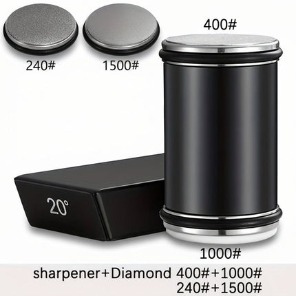 Precision Diamond Knife Sharpener Set with Magnetic Angle Guide | Easy Home Sharpening for Kitchen and Outdoor Knives