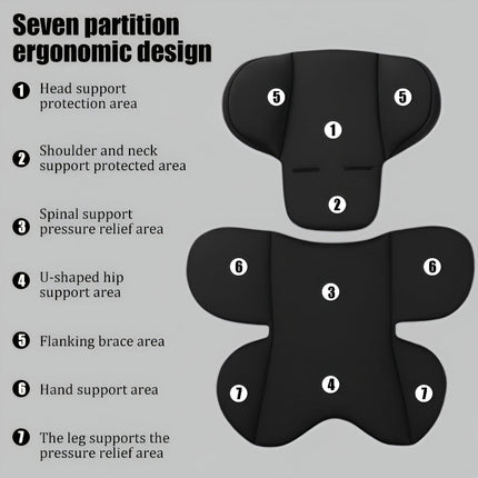 Kids Car Seat Cushion Insert with Shaped Support Design | Cozy Travel Pad for Comfort and Security
