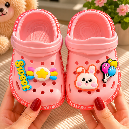 Kids Clogs with Cartoon Design and Rear Strap | Slip-On Toddler Sandals for Playtime Adventures