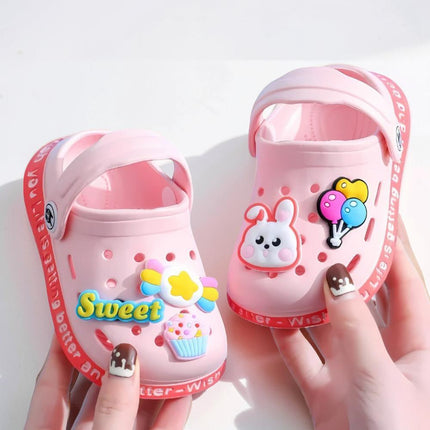 Kids Clogs with Cartoon Design and Rear Strap | Slip-On Toddler Sandals for Playtime Adventures
