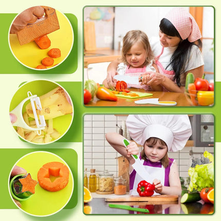 Kids Knife Set for Toddlers with Child-Sized Cutters & Boards | Fun Kitchen Tools for Food Prep Practice