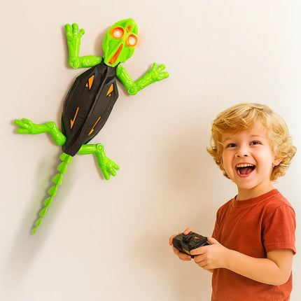 Remote Control Wall Climbing Lizard Toy with LED Eyes | USB Rechargeable Gecko Robot for Indoor Play Fun