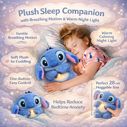 Calming Plush Stuffed Animal with Breathing Light | Gentle Sleep Companion for Kids and Toddlers